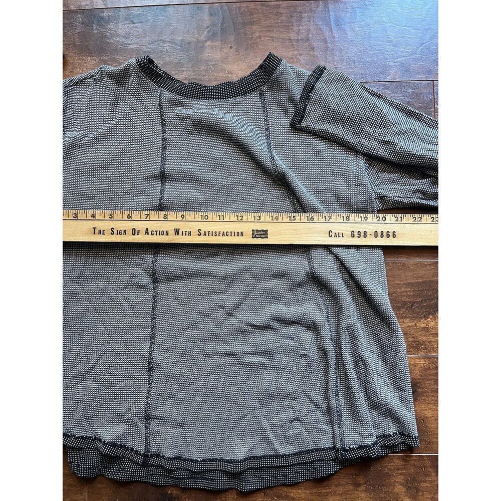 J. Jill Geometric Black White Long Sleeve Pull Over Boho Shirt Size Large - Picture 4 of 6